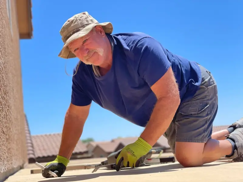 Skilled labor construction worker representing the trades Rebecca grew up around